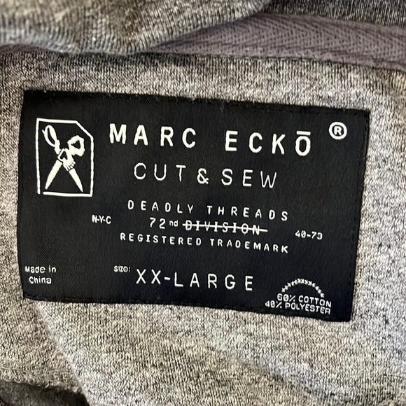 𝅺MARC ECKO mens sweatshirt, gray, 1/4 zip, in very good condition, XXL - Picture 3 of 6